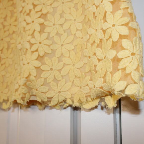 LULUs Spring It On Yellow Floral Embroidered Set Tie Strap Top Skirt | Small - Picture 10 of 13